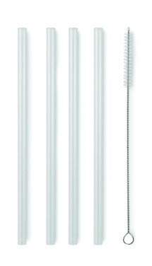 Logo trade promotional item photo of: 4 reusable glass straws