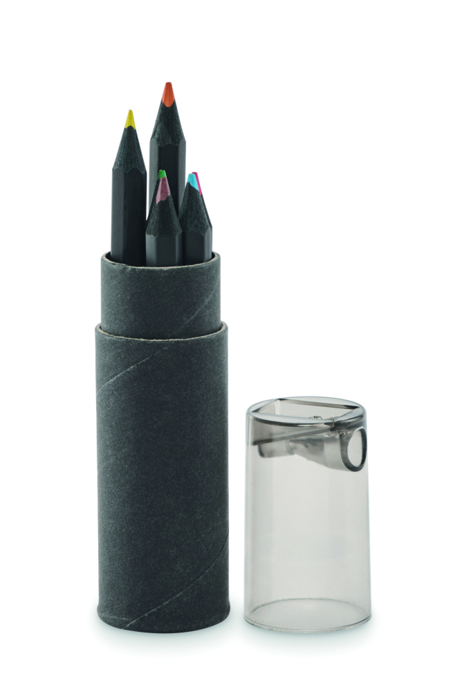 Logo trade promotional items picture of: 6 black colouring pencils