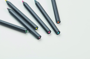 Logo trade corporate gift photo of: 6 black colouring pencils