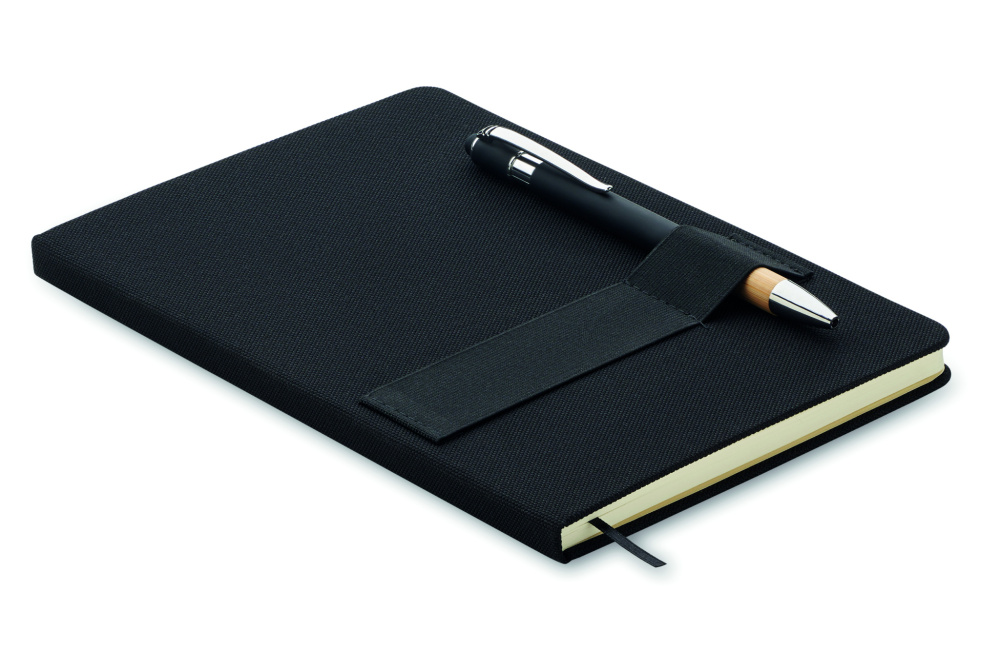 Logo trade promotional products image of: A5 RPET notebook with pen