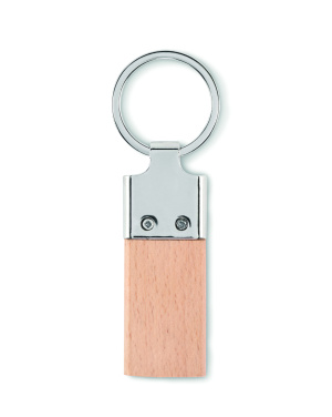 Logo trade advertising products picture of: Key ring with rubber wood