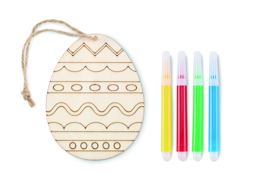 Logo trade corporate gifts picture of: Wooden egg painting set