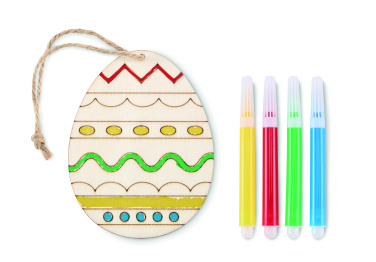 Logotrade corporate gift picture of: Wooden egg painting set