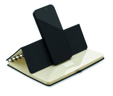 Logo trade promotional merchandise picture of: A5 notebook with phone holder