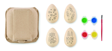 Logo trade business gifts image of: Wooden eggs painting set