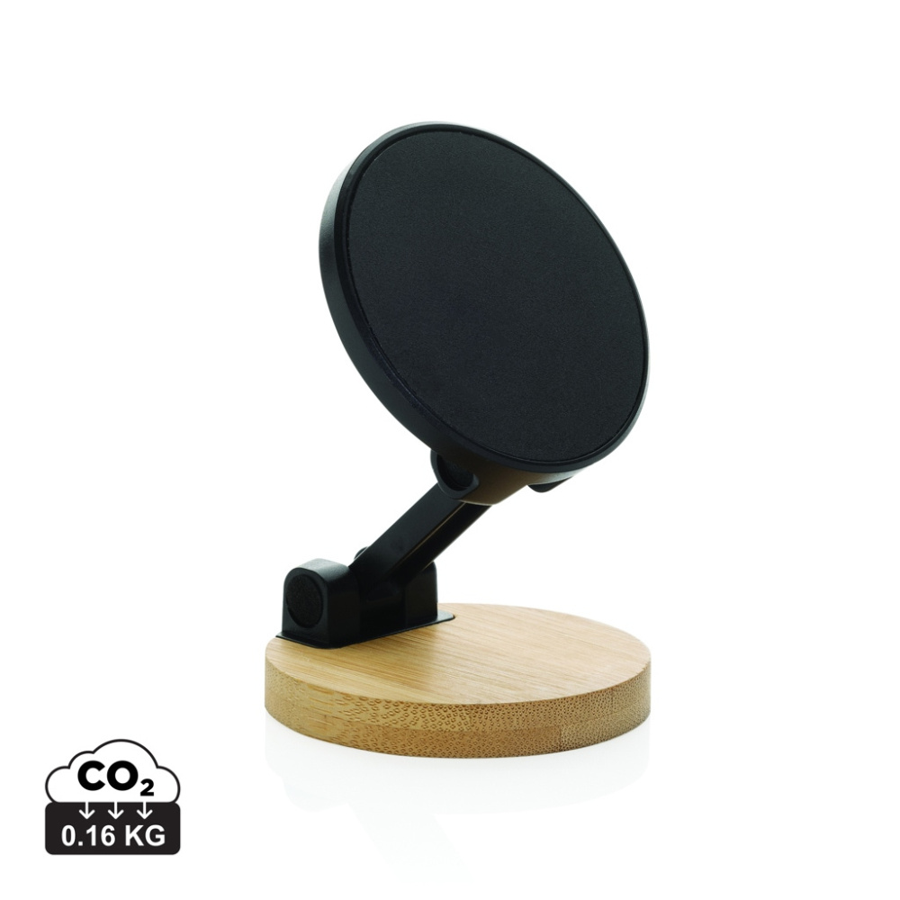 Logotrade promotional merchandise image of: Magmount RCS recycled plastic and bamboo phone stand