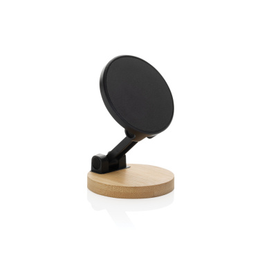 Logo trade promotional products picture of: Magmount RCS recycled plastic and bamboo phone stand