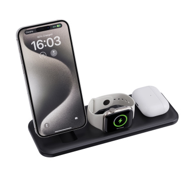 Logo trade promotional giveaway photo of: Urban Vitamin Torrance 3 in 1 magnetic 15W charger