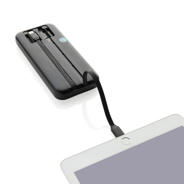 Logotrade promotional product image of: Turbopack RCS rplastic powerbank 10.000 integrated cables