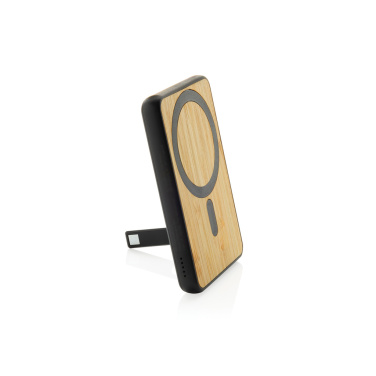 Logo trade promotional product photo of: Zen RCS rplastic 5000 mah 5W magnetic bamboo powerbank