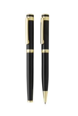 Logo trade corporate gifts picture of: Swiss Peak Luca RCS recycled brass deluxe pen set