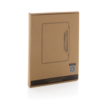 Logo trade promotional gifts image of: Teri AWARE™ RPET and walnut A5 portfolio