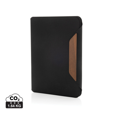 Logotrade promotional merchandise image of: Teri AWARE™ RPET and walnut A5 portfolio