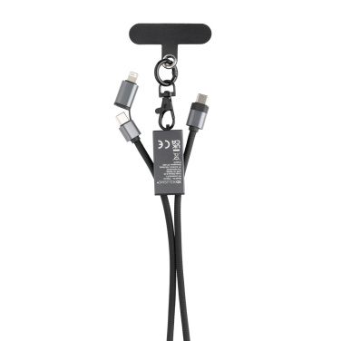 Logotrade promotional item image of: Terra RCS recycled PET phone cord with dual charge cable