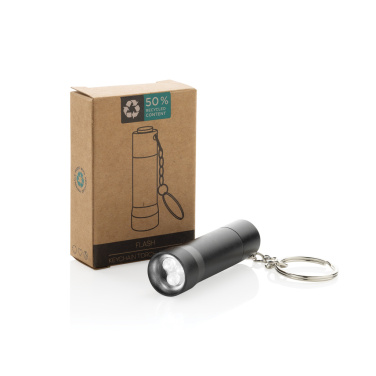 Logotrade promotional gift picture of: Flash RCS recycled aluminium keychain torch