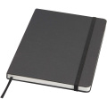 Holm A5 stone paper hard cover notebook with lined pages, Solid black