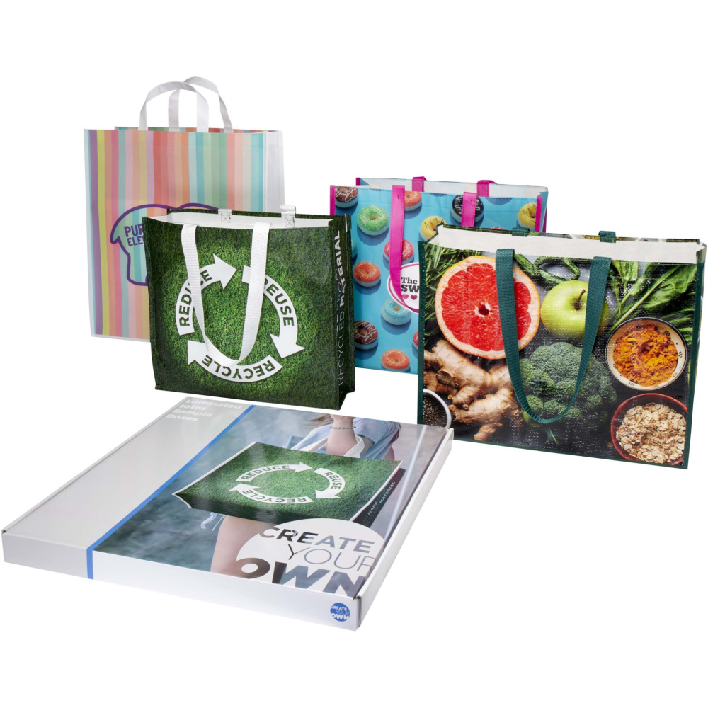 Logo trade promotional giveaway photo of: Laminated totes sample box