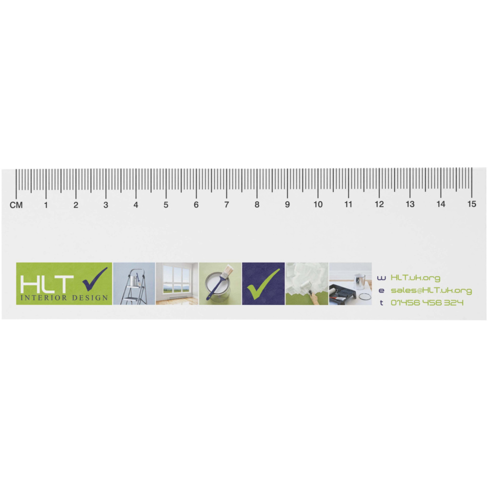 Logo trade corporate gifts image of: Sticky-Mate® recycled sticky notes with printed 15 cm ruler