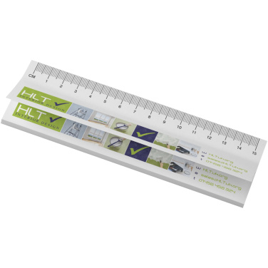 Logotrade promotional product image of: Sticky-Mate® recycled sticky notes with printed 15 cm ruler