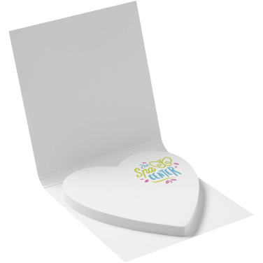 Logo trade promotional items image of: Sticky-Mate® soft cover heart-shaped sticky notes