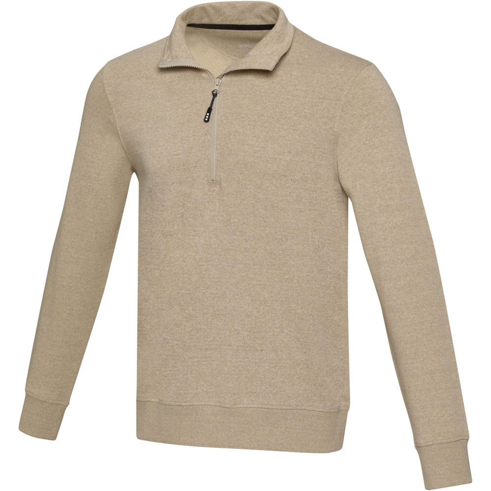 Logo trade promotional giveaways image of: Tin unisex Aware™ recycled quarter zip sweater 