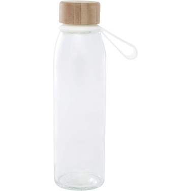 Logo trade corporate gifts picture of: Porto 500 ml glass water bottle with silicone handle and bamboo lid