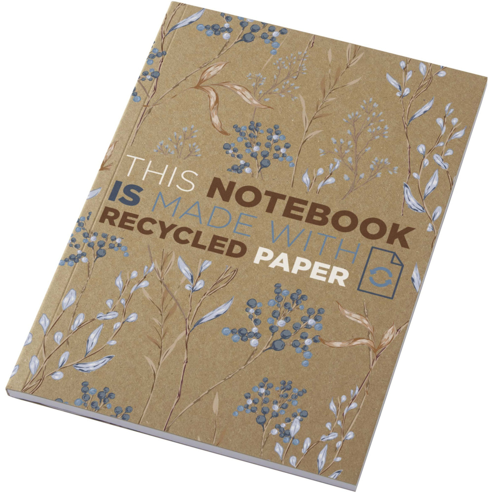 Logo trade promotional giveaways picture of: Novella Austen A5 recycled soft cover kraft notebook - 50 sheets 
