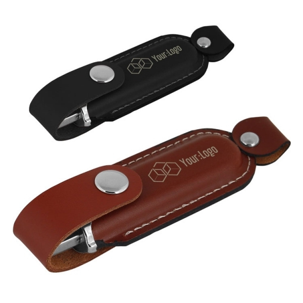 Logotrade business gift image of: Leather USB stick