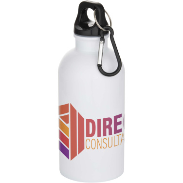 Logotrade corporate gift picture of: Oregon 400 ml sublimation RCS recycled single wall stainless steel water bottle with carabiner