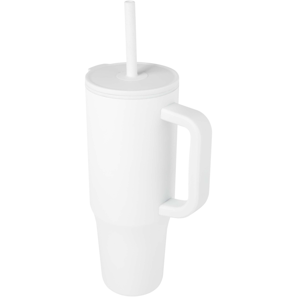 Logo trade promotional merchandise picture of: Brady 900 ml RCS certified insulated tumbler with silicone straw