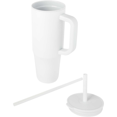 Logo trade promotional merchandise photo of: Brady 900 ml RCS certified insulated tumbler with silicone straw