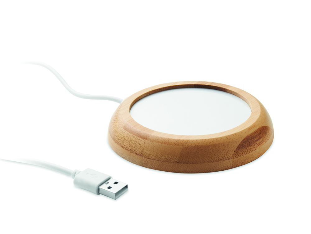 Logotrade corporate gift picture of: Bamboo mug warmer with USB