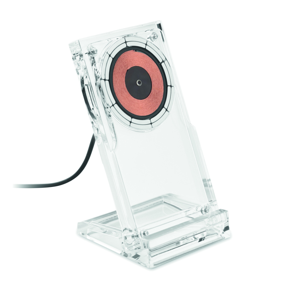 Logo trade corporate gifts picture of: Acrylic wireless charger 15W