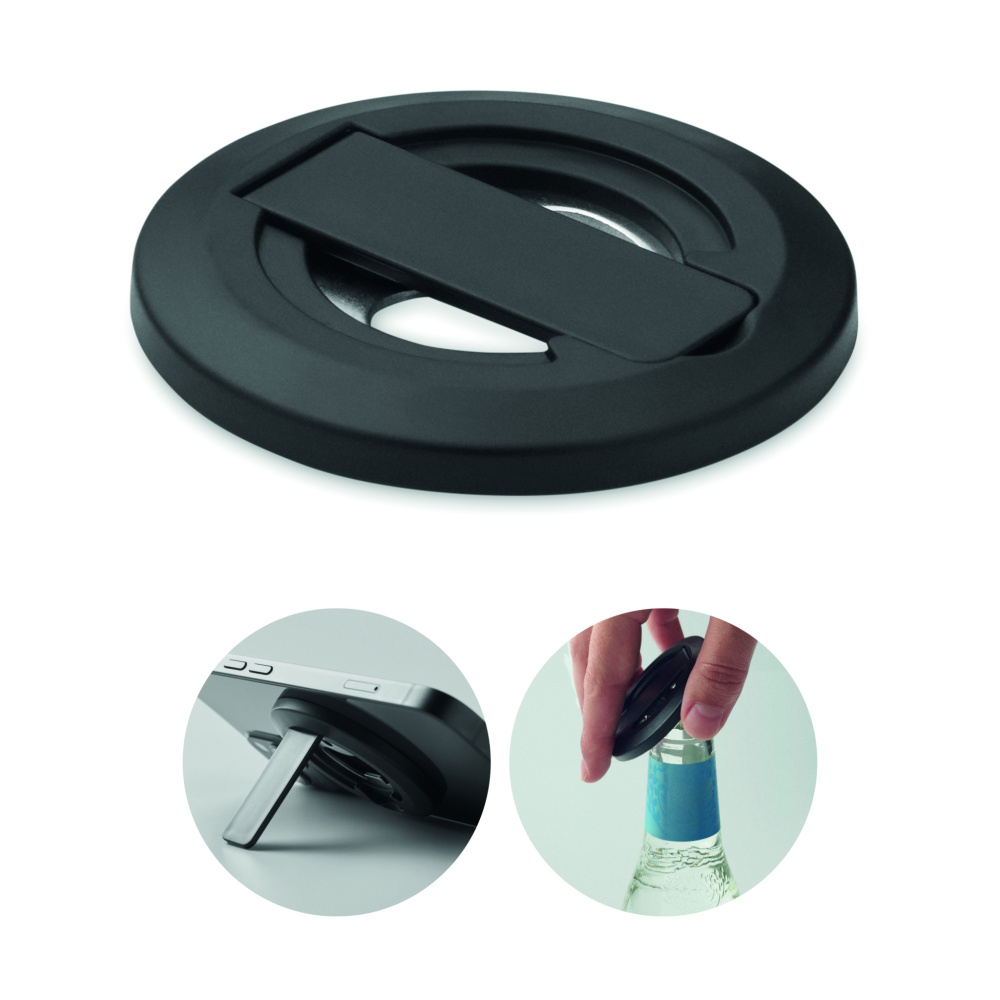 Logo trade promotional items image of: Phone holder and bottle opener
