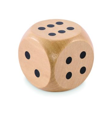 Logo trade business gifts image of: Schima wooden dice 5cm dia