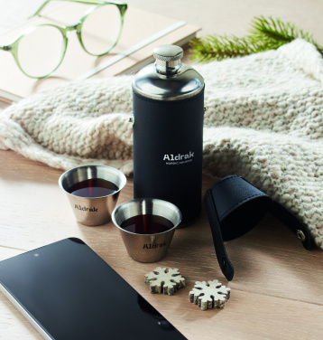 Logo trade promotional merchandise photo of: Hip flask with shot cups
