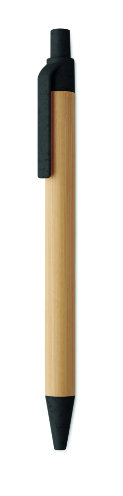 Logo trade advertising products picture of: Push button ball pen in bamboo