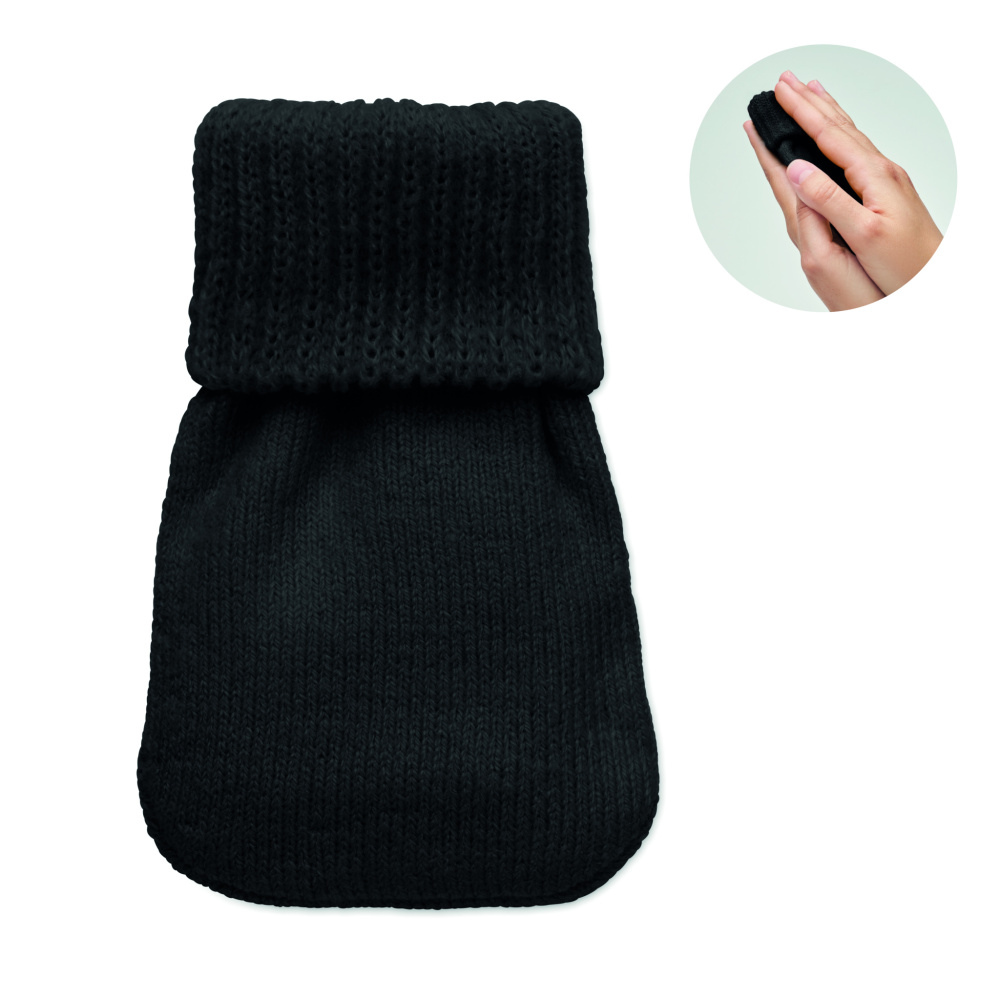 Logo trade promotional giveaways image of: Hand warmer knitted polyester
