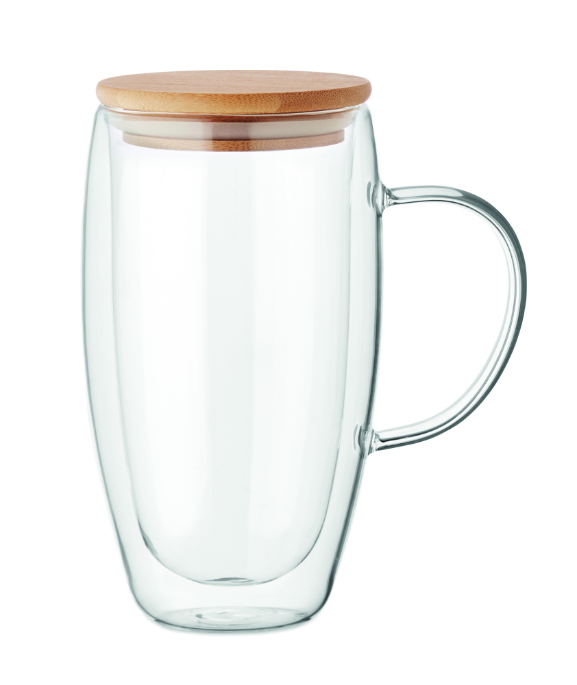 Logo trade promotional item photo of: Double wall glass mug 450ml