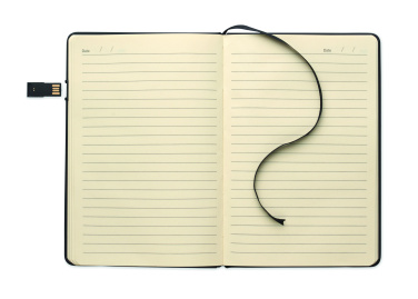 Logotrade promotional item picture of: A5 notebook w/ integrated USB
