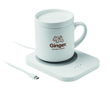 Logo trade promotional items picture of: Wireless charger mug warmer set