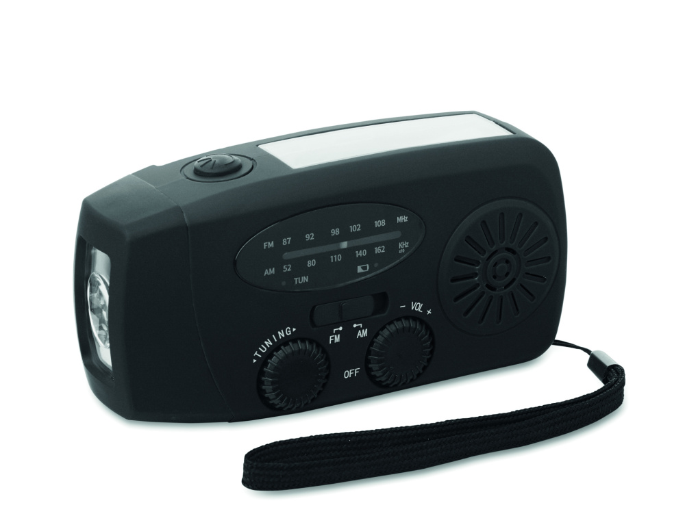 Logo trade promotional products image of: Portable radio with LED torch