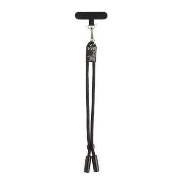 Logo trade business gifts image of: LoopAmp RCS RPET adjustable phone wrist strap 60W cable