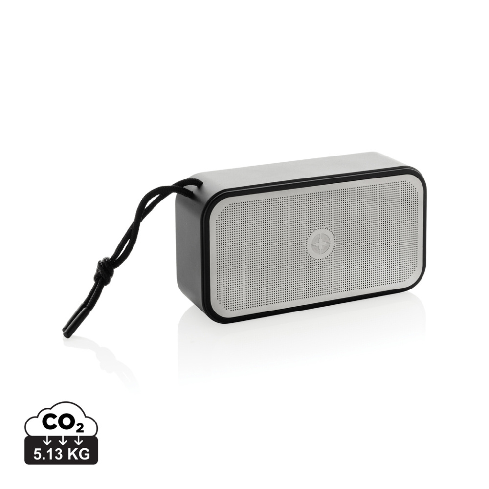 Logo trade corporate gifts image of: Swiss Peak RCS recycled aluminium 10W bass speaker