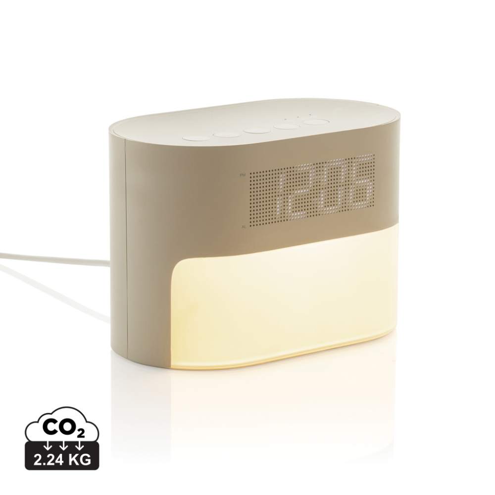 Logotrade promotional item picture of: LumaRise RCS reycled plastic white noise alarm clock