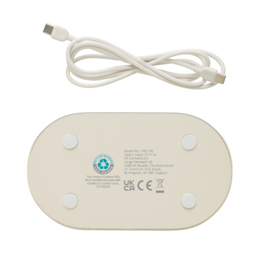 Logo trade business gifts image of: LumaRise RCS reycled plastic white noise alarm clock