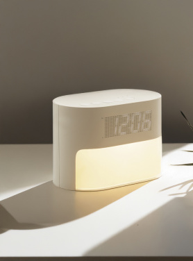 Logotrade corporate gifts photo of: LumaRise RCS reycled plastic white noise alarm clock