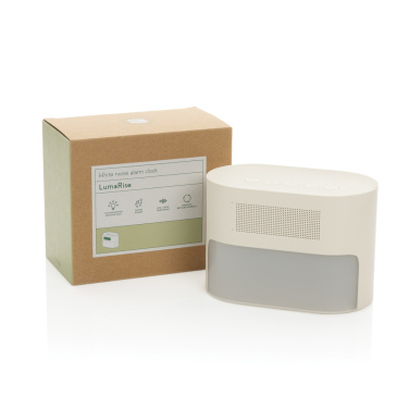 Logotrade promotional item image of: LumaRise RCS reycled plastic white noise alarm clock