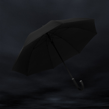 Logo trade promotional gifts picture of: Swiss Peak Vero Aware™ RPET 25” umbrella w luxe handle