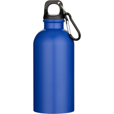Logo trade advertising products image of: Oregon 400 ml matte RCS recycled single wall stainless steel water bottle with carabiner